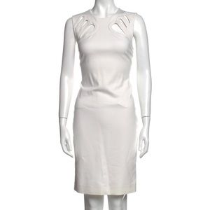 Diane Von Furstenberg white fitted dress with unique cut-out detail